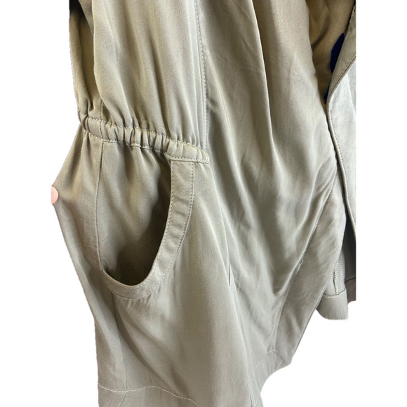 BKE Womens Jacket Blazer Size Large Light Weight Flyaway Green Olive Boho Casual - Picture 8 of 10